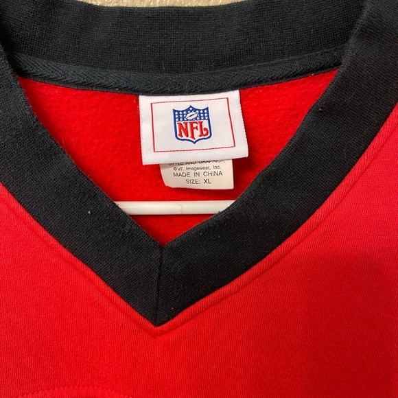 NFL Tampa Bay Buccaneers Red V-Neck Sweater - Picture 2 of 3